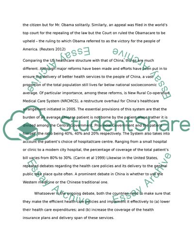 Health Reforms in USA