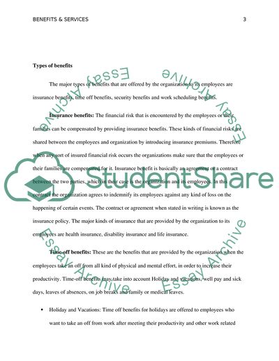 Benefits and Services for Employees