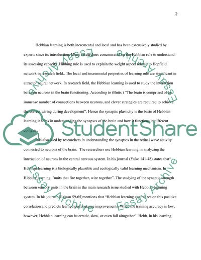 What is Hebbian Learning How was it Used by AI Researchers