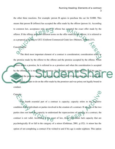 Elements of a Contract