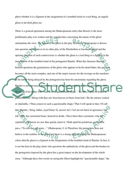 The Nature of the Ghost in the Play Hamlet by William Shakespeare