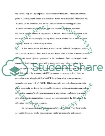 Comparative and contrast between The United State Of America and Australia
