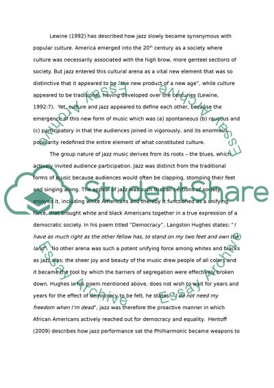 The importance of jazz in American culture