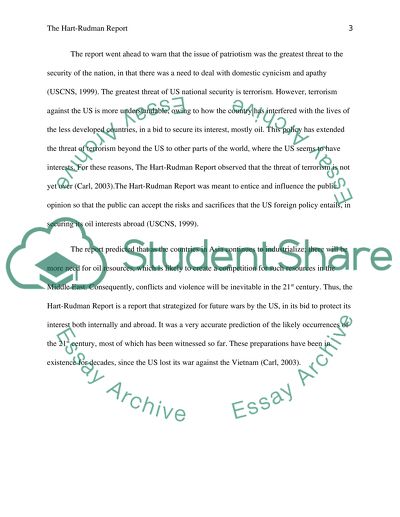 The Hart-Rudman Report