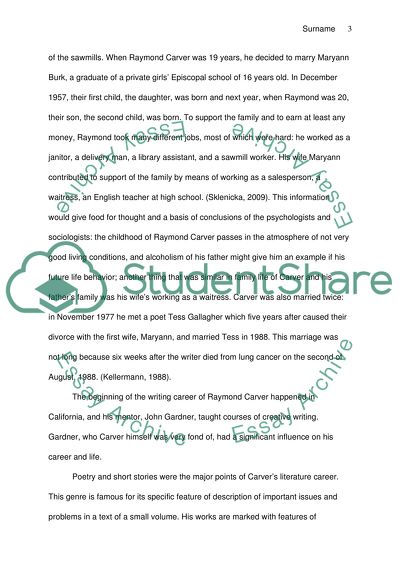 The Influence of Raymond Carver Biography on His Writing