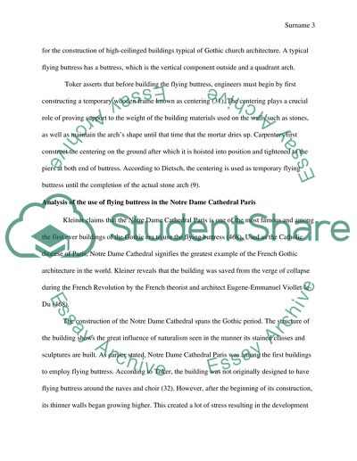 Flying Buttresses and Their Significance in the Structural System Utilized at the Notre Dame Cathedral