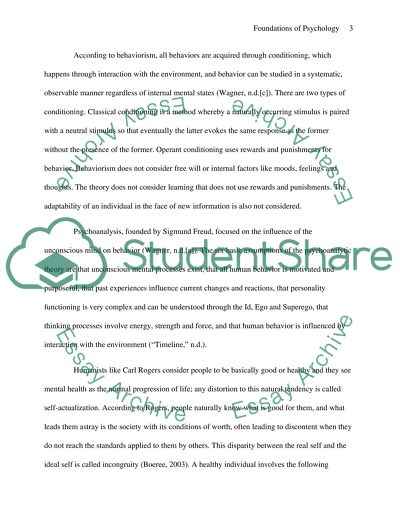 Foundations of Psychology