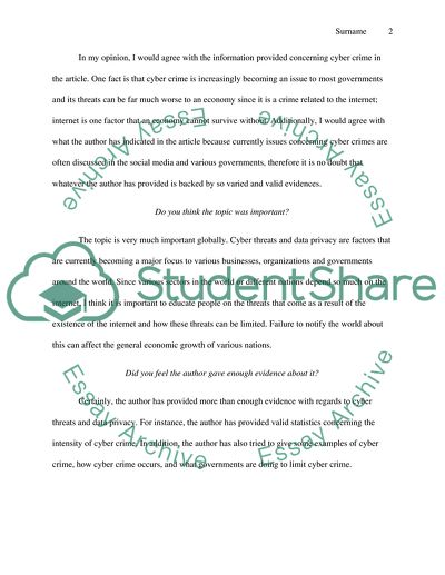 Cyber Threats and Data Privacy by Birchfield