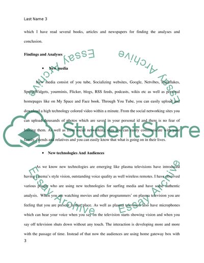 New Media Audiences and Technologies