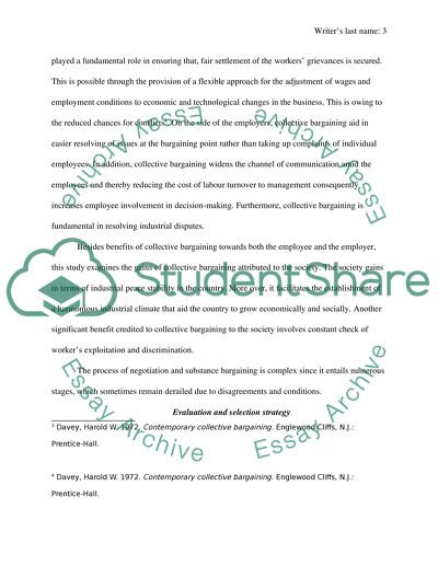 Collective bargaining report