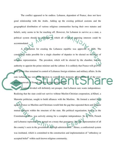 How Was Lebanons Confessional System Instituted