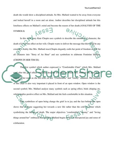A Story of an Hour Written by Kate Chopin in 1894