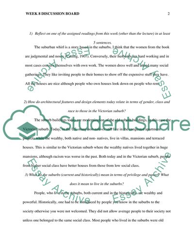 Week 8 Discussion Board