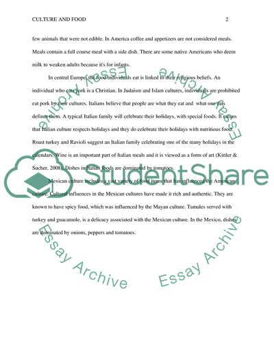 Analysis of Food and Culture