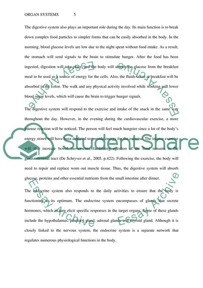 Discribe the structure and function to the relevant organ system as the day progresses