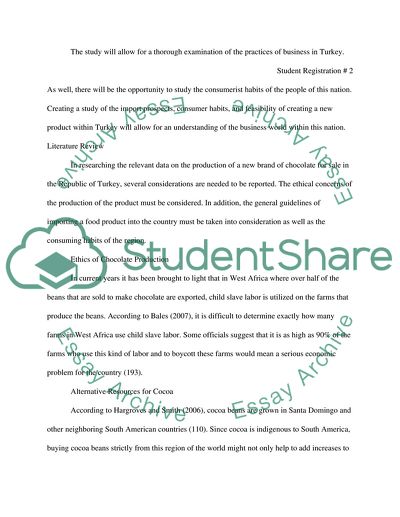 Bringing a New Brand of Chocolate to the Republic of Turkey