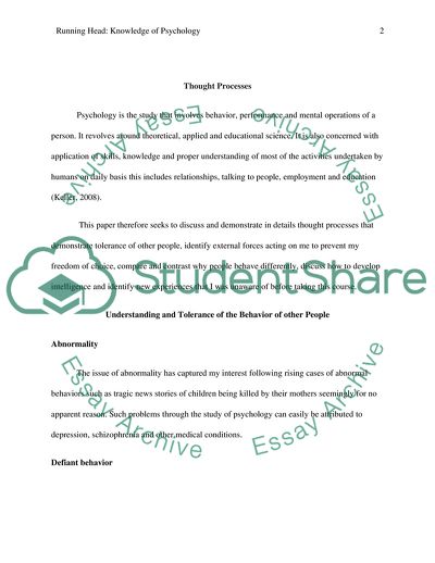 Knowledge of Psychology