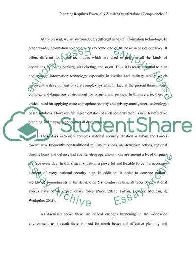 The Need for Organizational Competencies