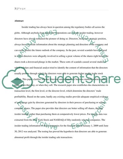 Insider Trading by Directors