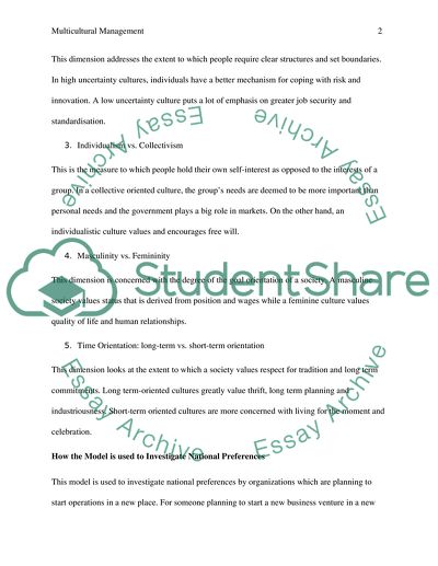 The Management of Multiple Cultures