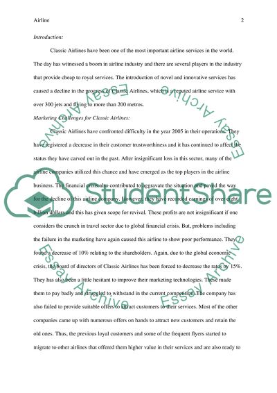 Classic airline and marketing