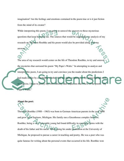 My Papas Waltz by Theodore Roethke