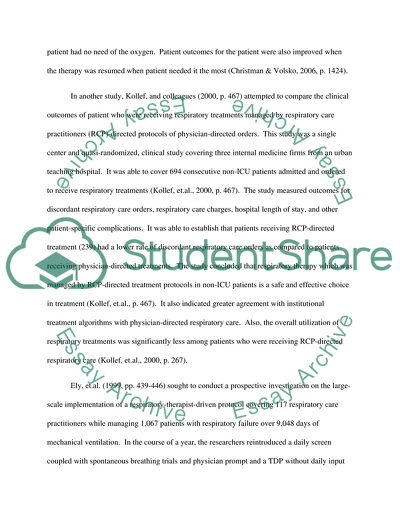 Therapist Driven Approach to Respiratory Care Patients