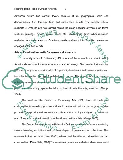 Role of Arts in America