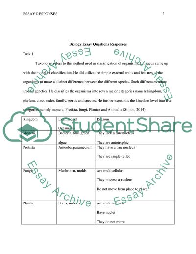 write an essay on classification of organisms