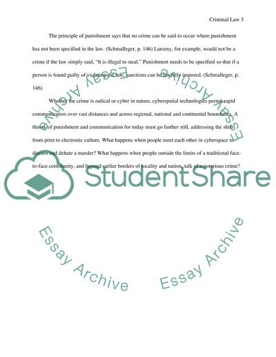 Criminal Law: Crime and Punishment