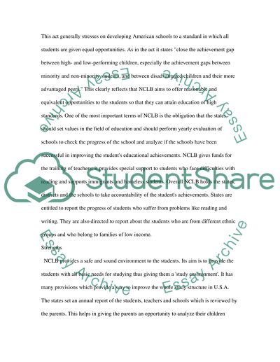 Education Administration No Child Left Behind