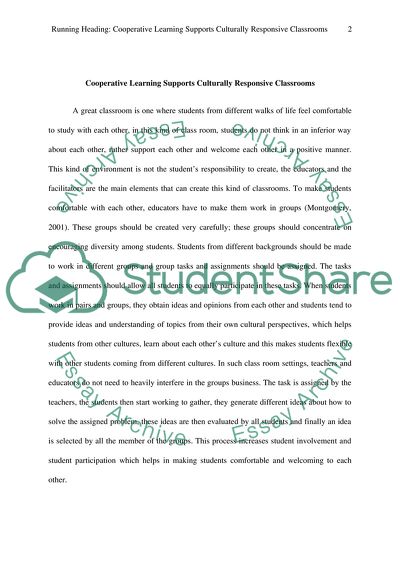 Cooperative Learning Supports Culturally Responsive Classrooms