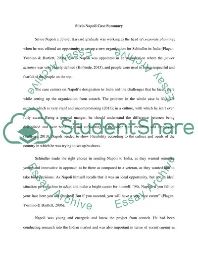 Silvio Napoli Case Summary