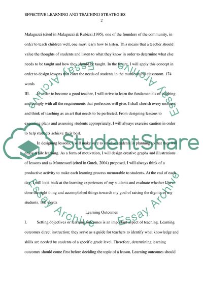 essay about teaching styles