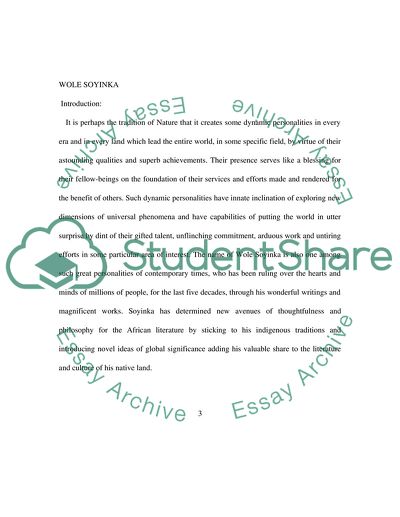 Wole Soyinka and Indigenous Tradition: The Struggle from Imperialism to Emancipation