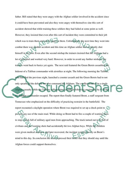 Green Beret Unit in Afghanistan