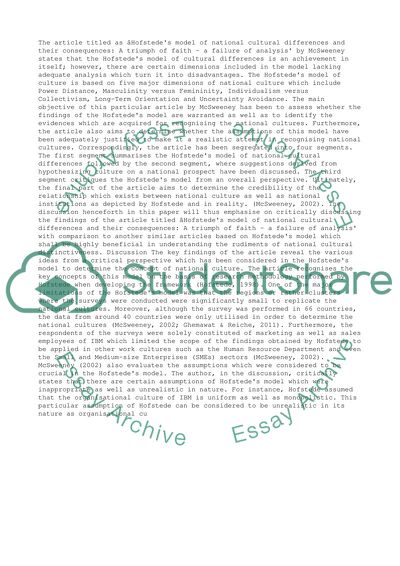 Dimensions of culture essay image