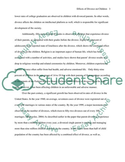 Effects of divorce on children