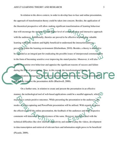 Adult learning theory and research