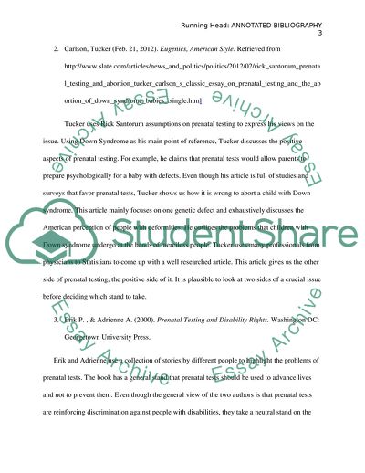 Prenatal Testing for Disabilities is Eugenics