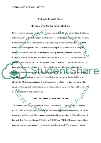 Cot-Nursing versus Incubator Care for Preterm Infants