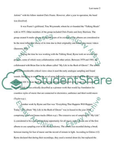 David Byrne as a multidisciplinary sound artist