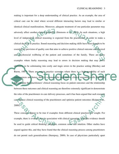 Importance of clinical reasoning picture