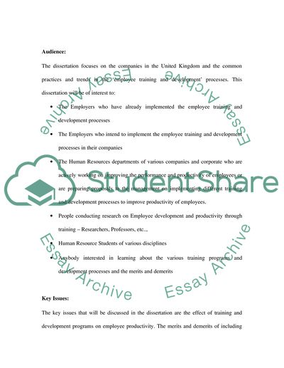 The Effect of Employee Training and Development as a Human Resource Practice on Productivity