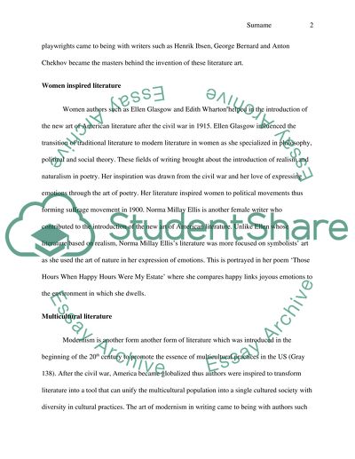 Literature and Culture in the United States of America