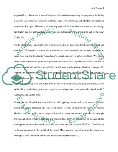 Choose Two U.S. political components/issues state both sides opinion