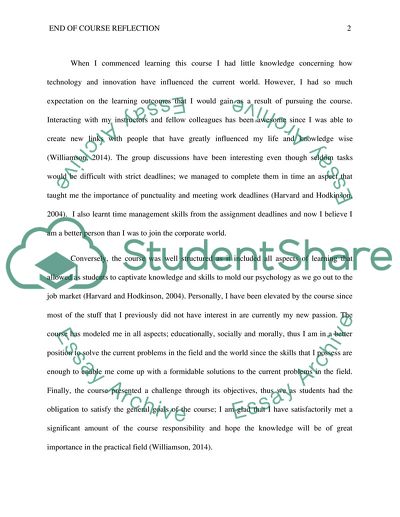 end of term reflection essay