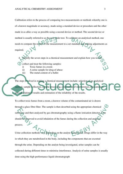 Analytical chemistry assignment 12 questions