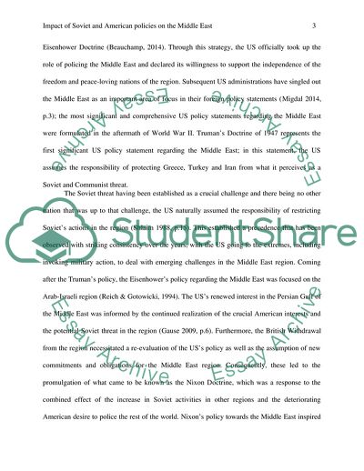 The Impact of the Soviet and American Policies on the Middle East