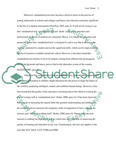 Does Standardized Testing Work